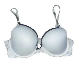 maidenform white and grey push up wires bra 34c